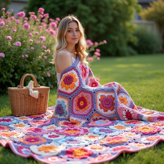 colorful crochet blanket design