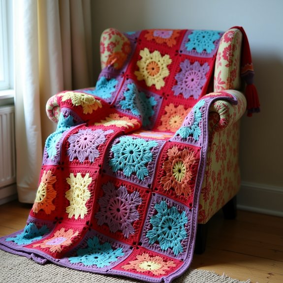 colorful crochet blanket design