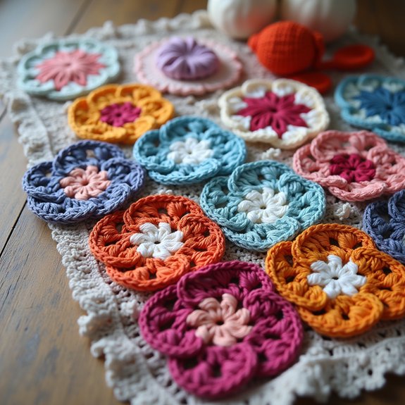 colorful crochet blanket edges