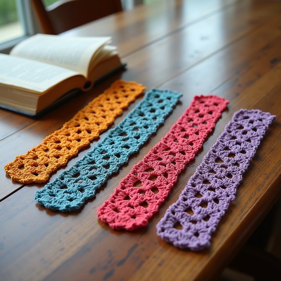 colorful crochet bookmark cords