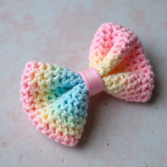 colorful crochet bow accessory
