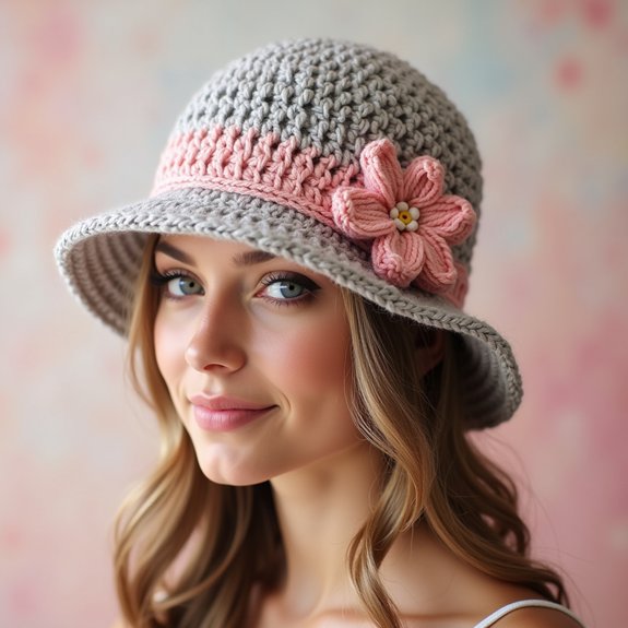 colorful crochet bucket hat