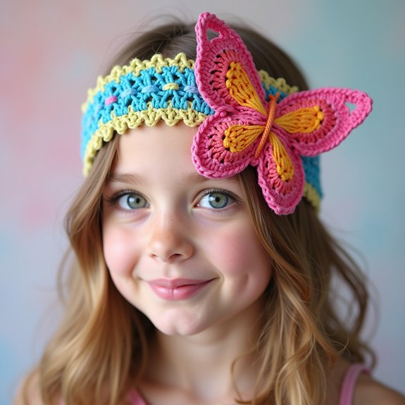 colorful crochet butterfly accessory