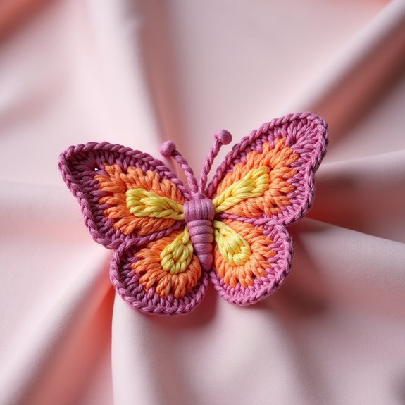 colorful crochet butterfly accessory