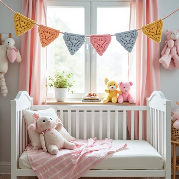 colorful crochet decorative flags