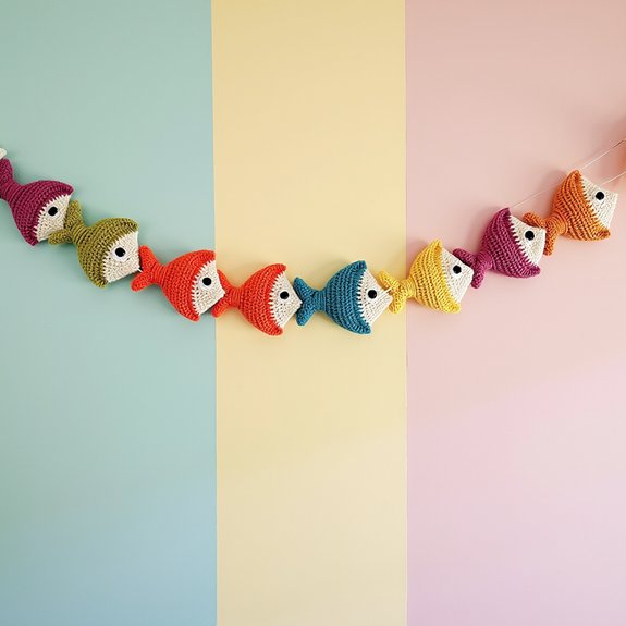 colorful crochet fish decoration