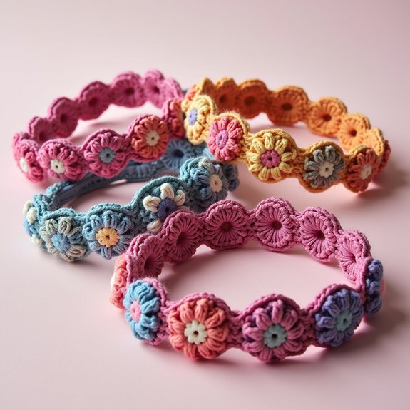 colorful crochet hair accessory