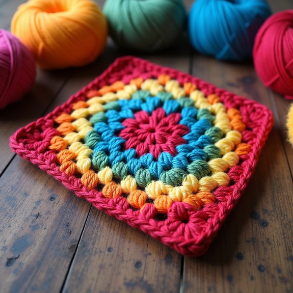 colorful crochet hat design