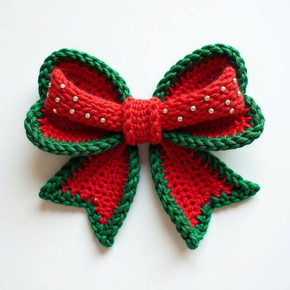 colorful crochet holiday bow