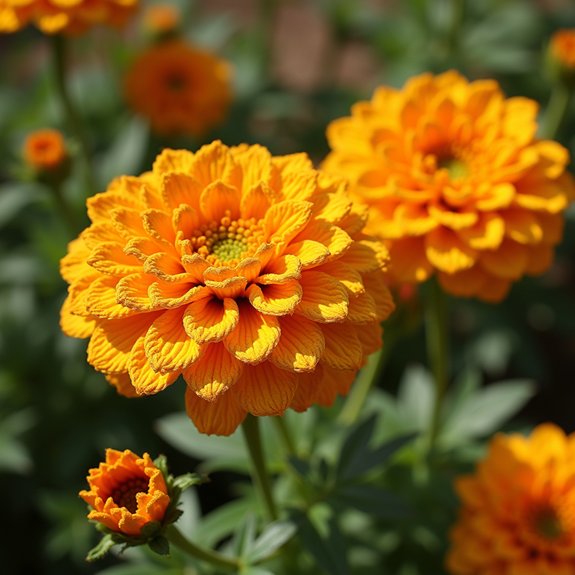 colorful crochet marigold design