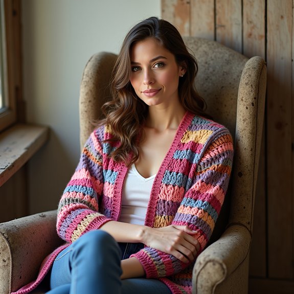 colorful crochet sweater design