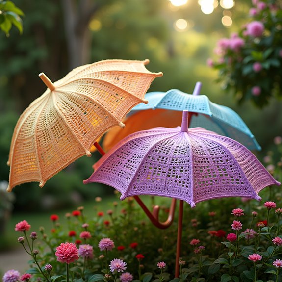 colorful crochet umbrella designs
