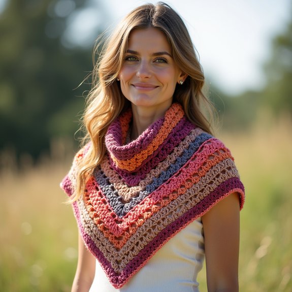 colorful crochet wrap shawl