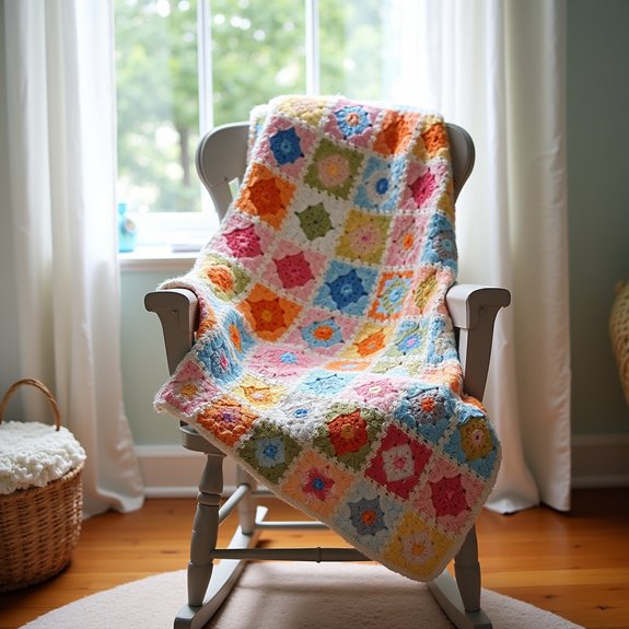 colorful crocheted baby blanket