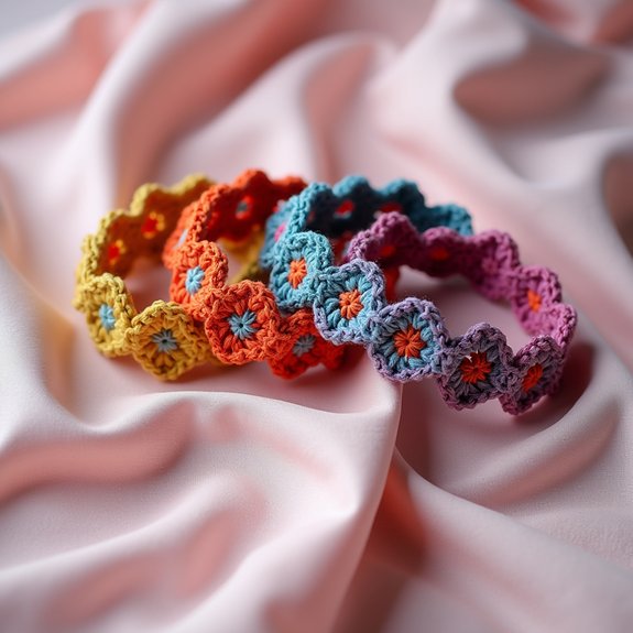 colorful crocheted jewelry design