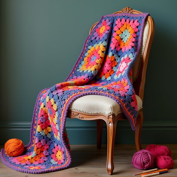 colorful crocheted shawl pattern
