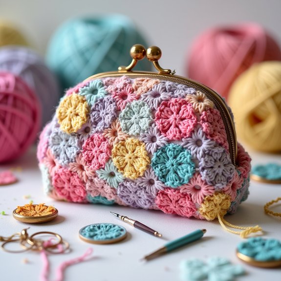 colorful fabric coin purse