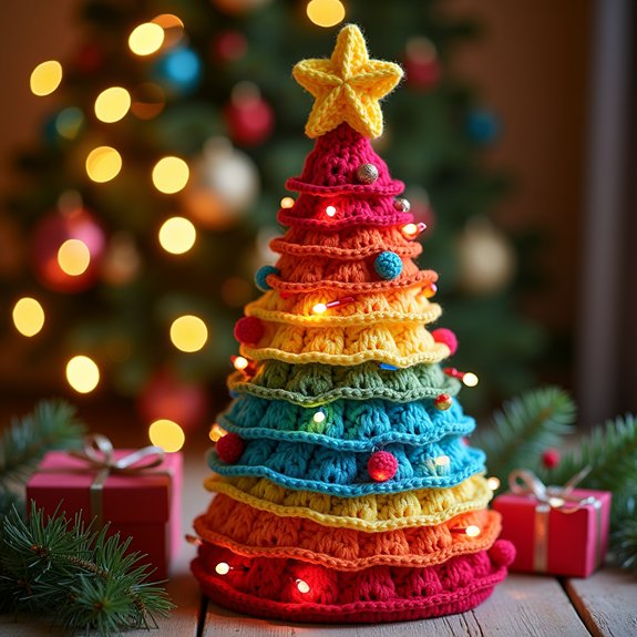 colorful festive crochet decoration