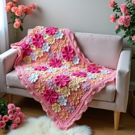 colorful floral blanket design