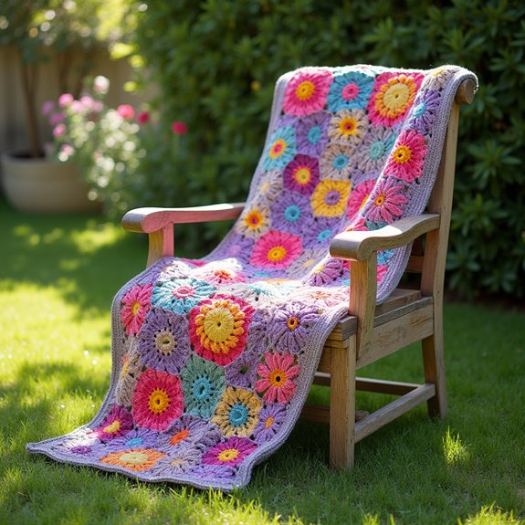 colorful floral design quilt