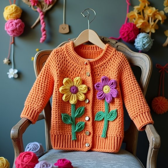colorful floral design sweater