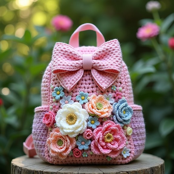 colorful floral print backpack