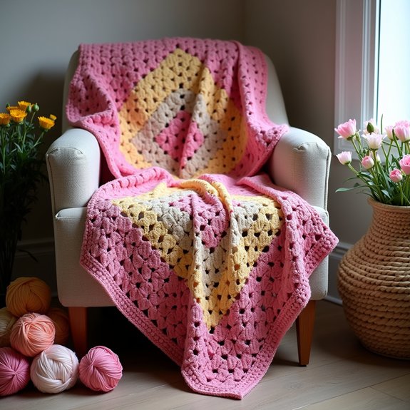 colorful floral throw blanket