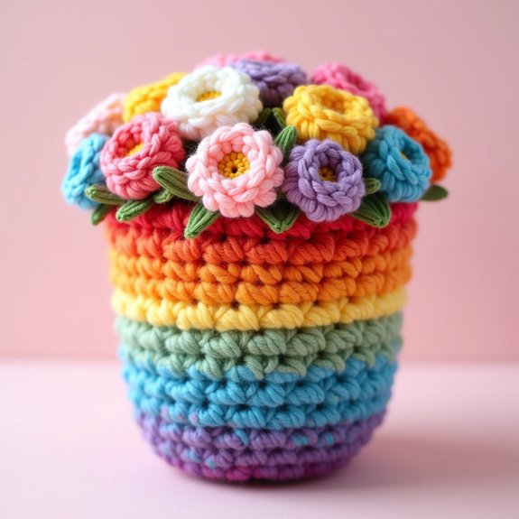 colorful gradient flower pot