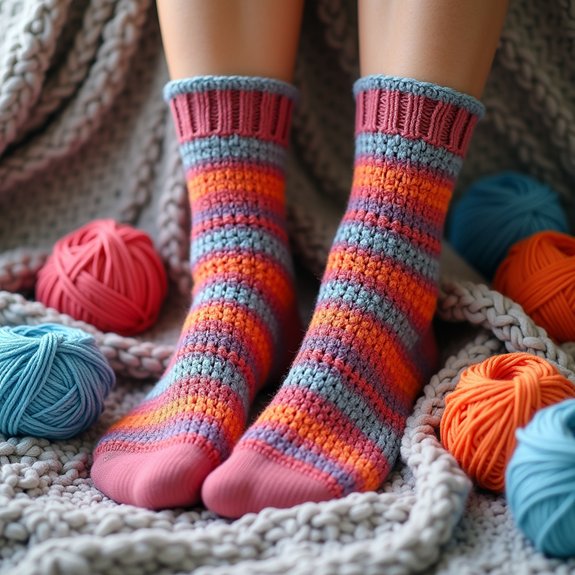 colorful handmade cozy footwear