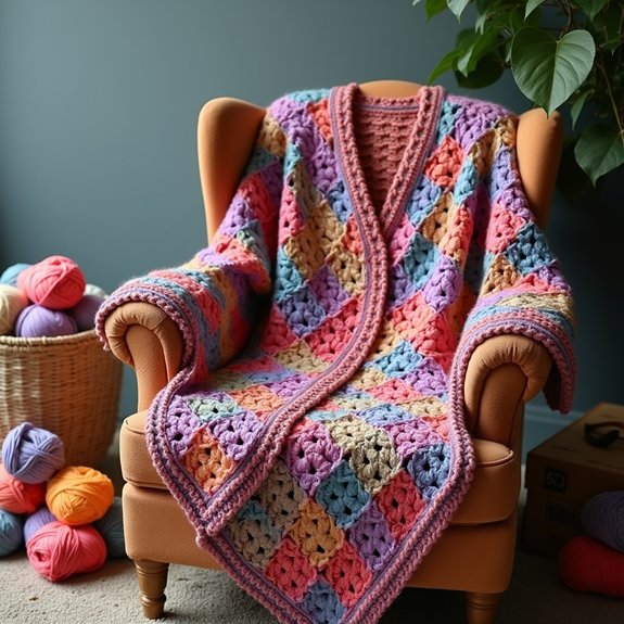 colorful handmade crochet cardigan