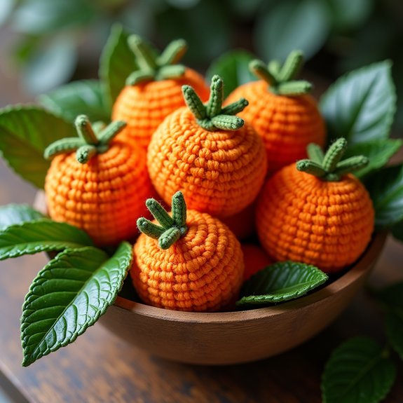 colorful handmade crochet oranges
