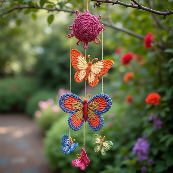 colorful hanging butterfly decor