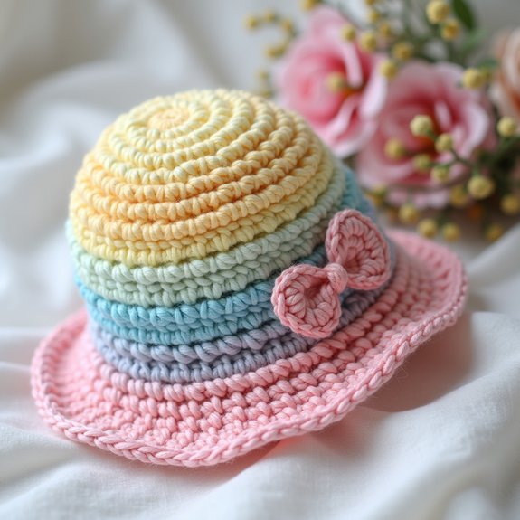 colorful knitted baby hat