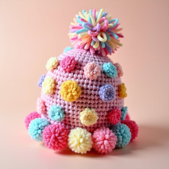 colorful knitted winter hat