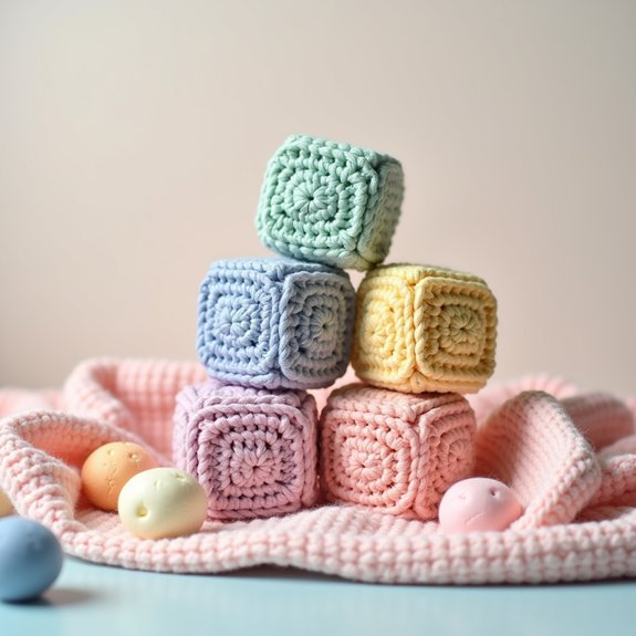 colorful soft crochet toys