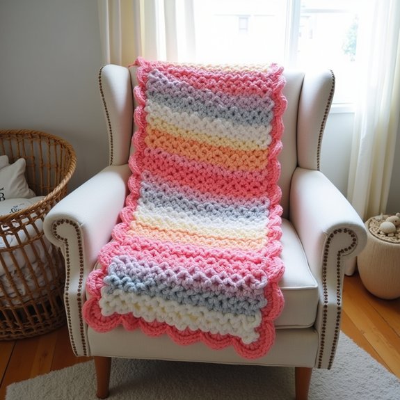 colorful striped crochet blanket