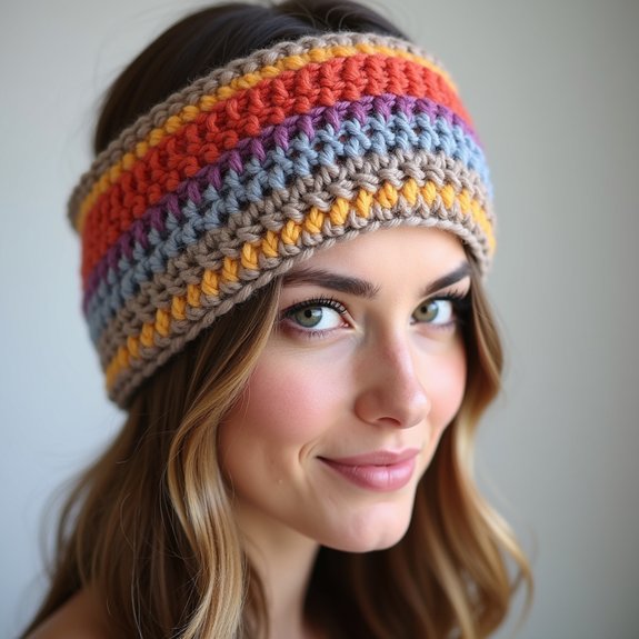 colorful striped ear warmer