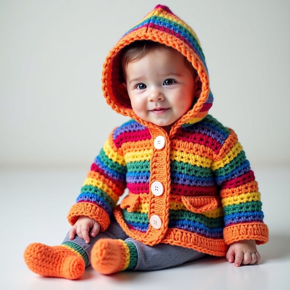 colorful striped hoodie design