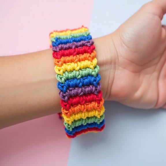 colorful striped wrist accessory