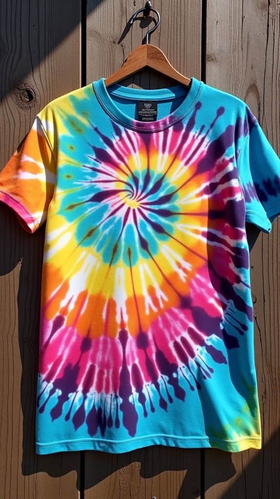 colorful swirl pattern shirt