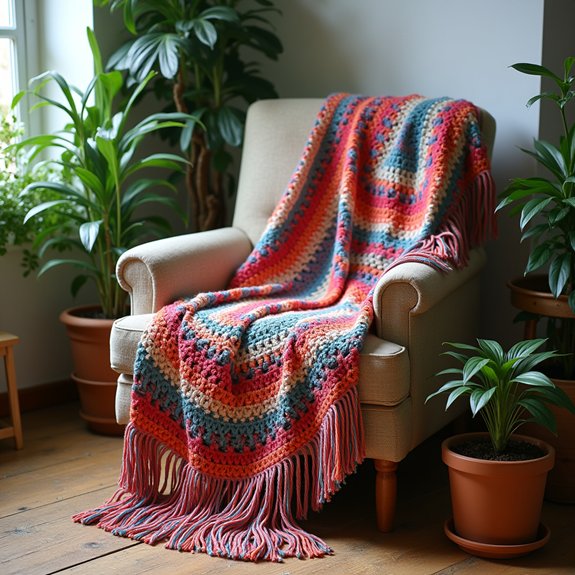 colorful textured cozy throw