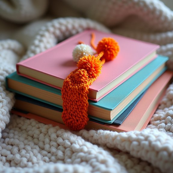 colorful yarn bookmark accessory
