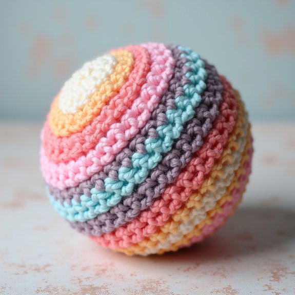 colorful yarn craft sphere