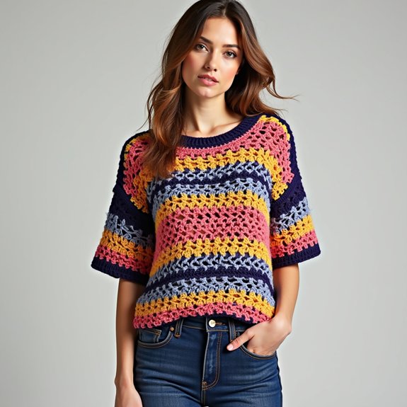 contemporary patterned crochet top