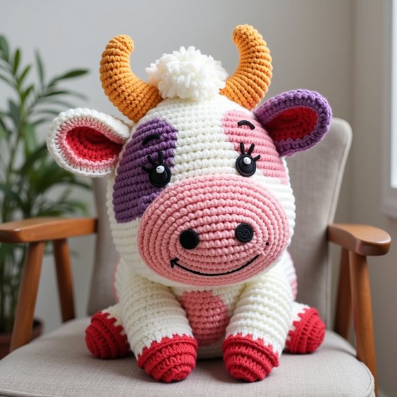 cow print decorative cushion