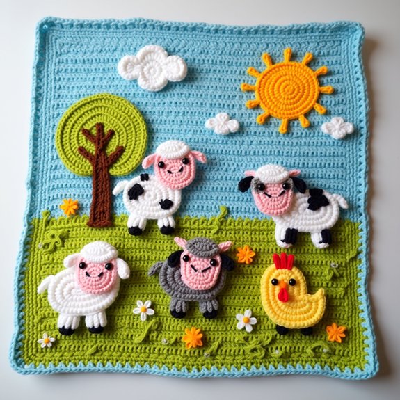 cozy blanket with animals