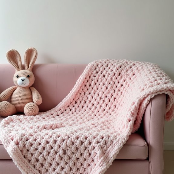 cozy bunny patterned throw blanket