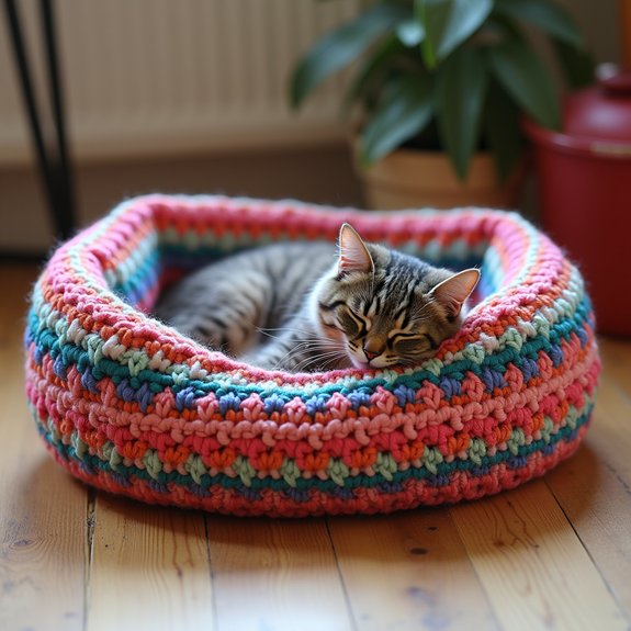 cozy crochet pet bed