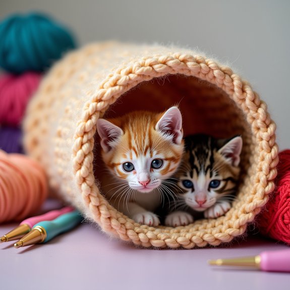 cozy crocheted fabric tubes