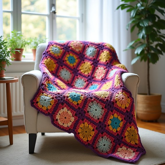 cozy crocheted square blanket